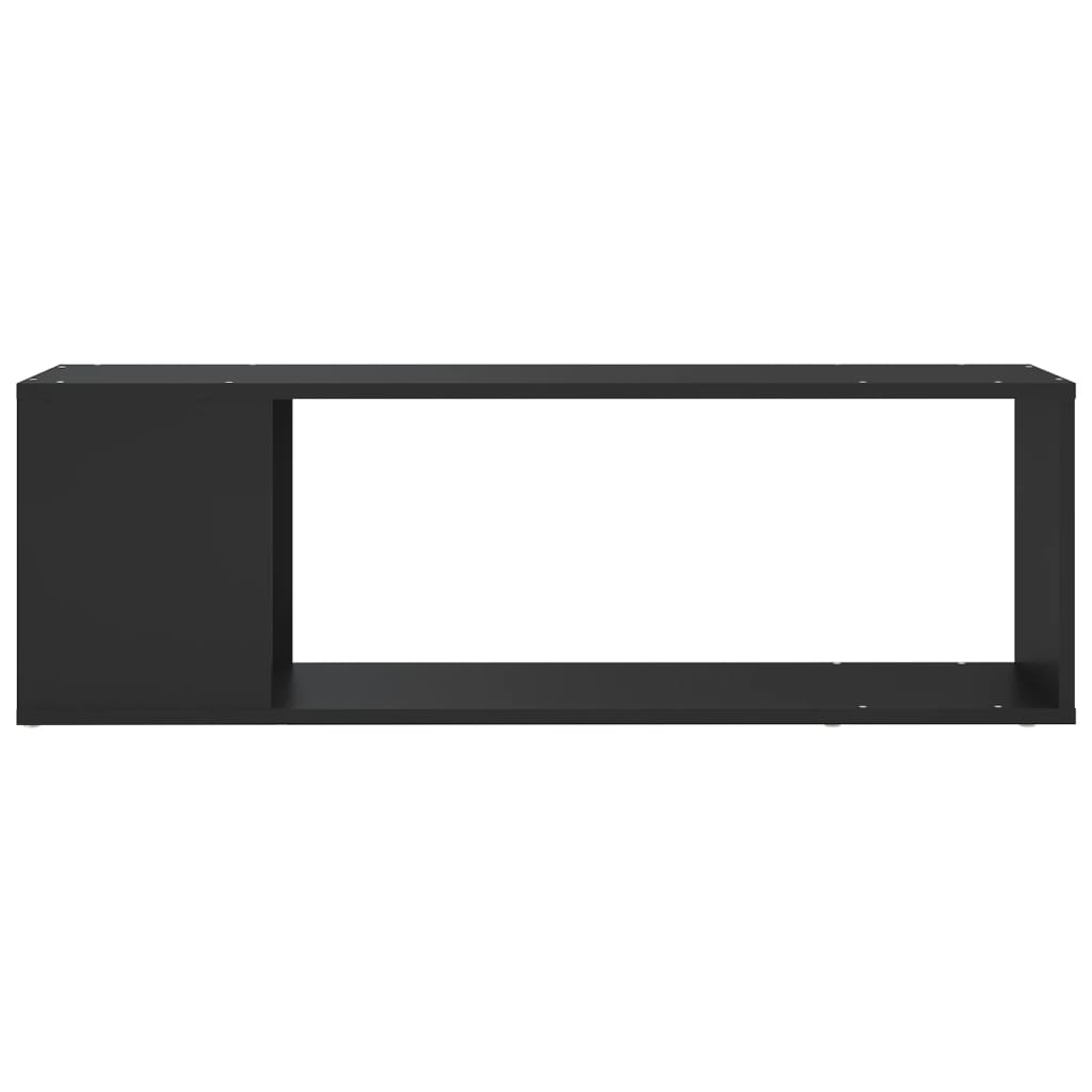 vidaXL ТВ шкаф, черен, 100x24x32 см, ПДЧ
