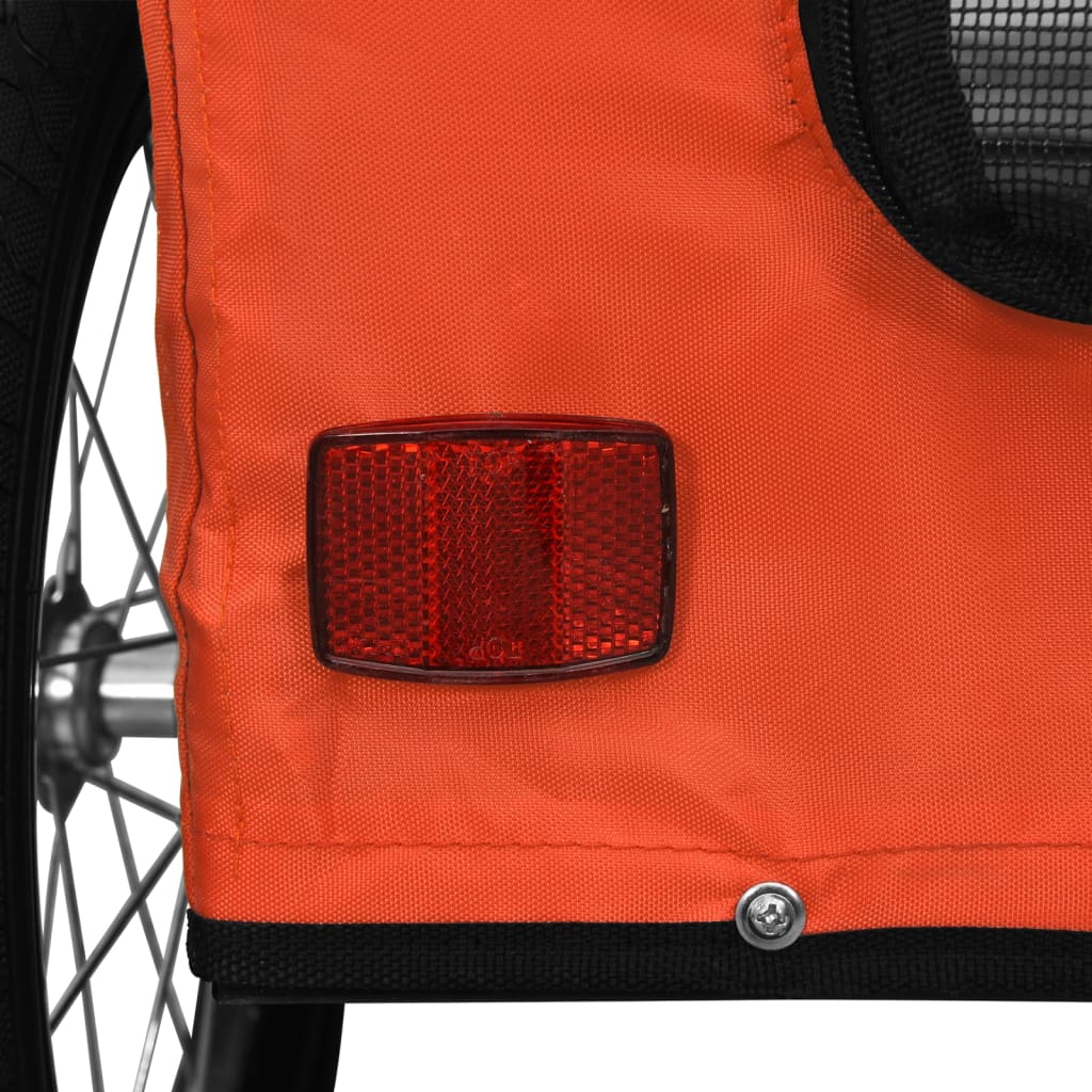 vidaXL Ремарке за колело за любимци оранжев Оксфорд плат желязо