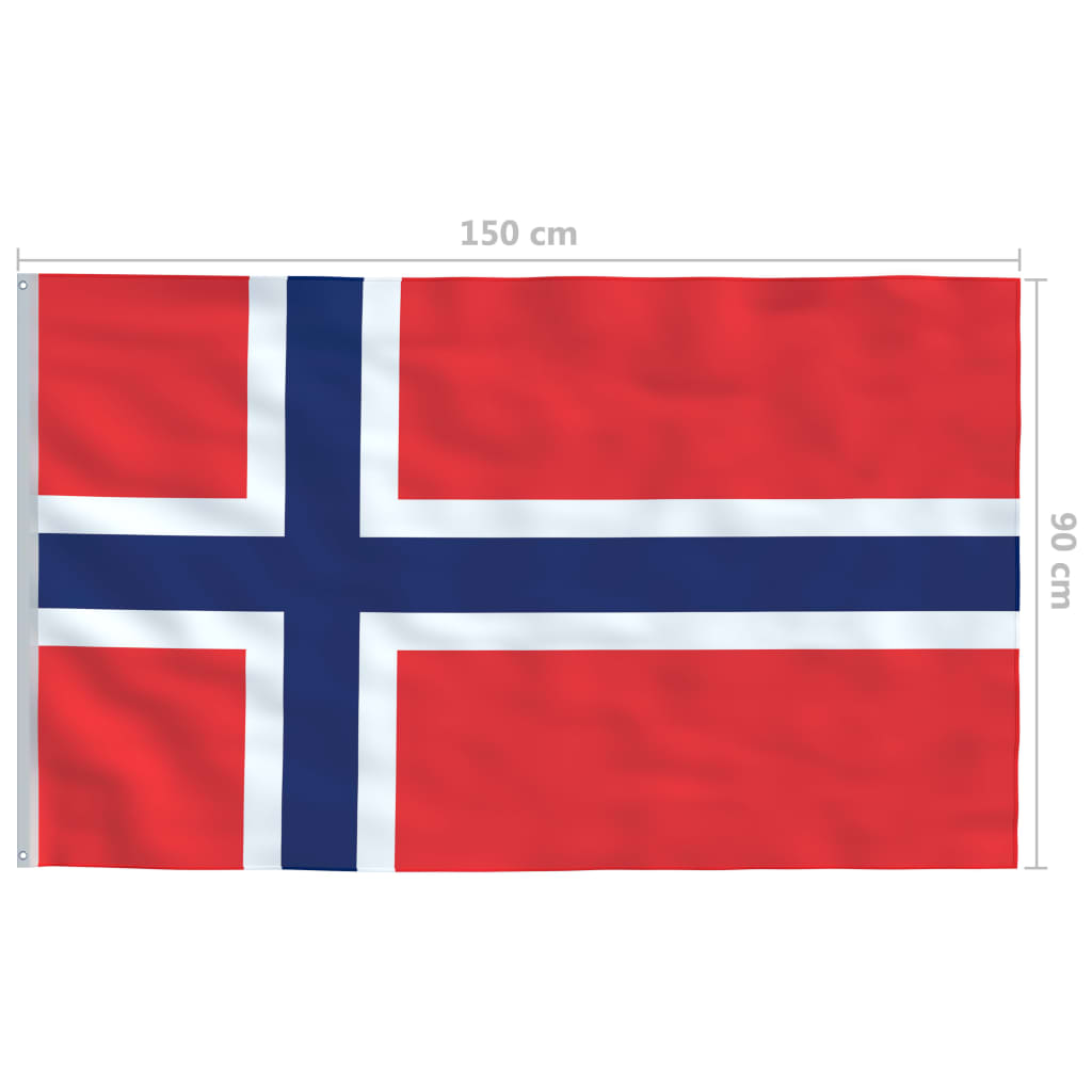 vidaXL Флаг на Норвегия и алуминиев флагщок, 4 м