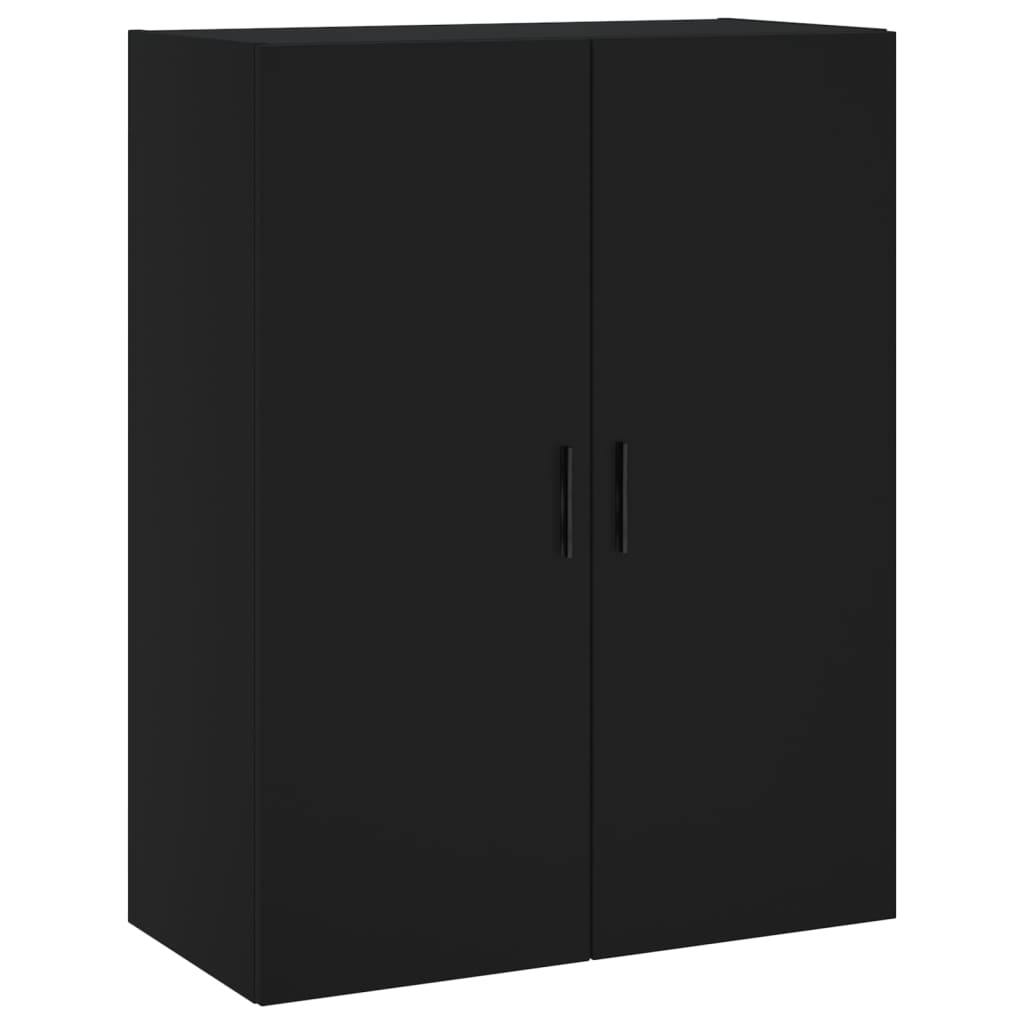 vidaXL Висок шкаф, черен, 69,5x34x180 см, инженерно дърво