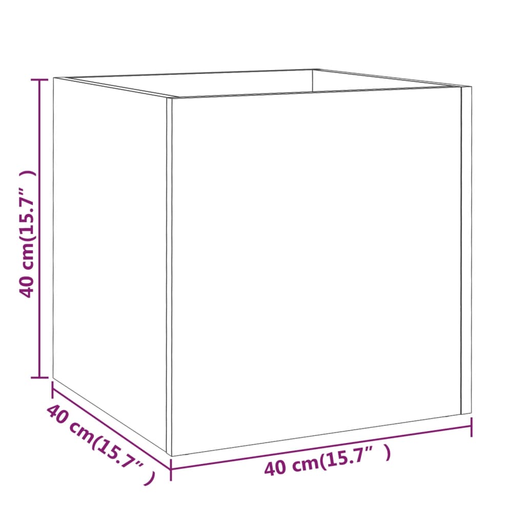 vidaXL Плантерна кутия, бял гланц, 40x40x40 см, инженерно дърво