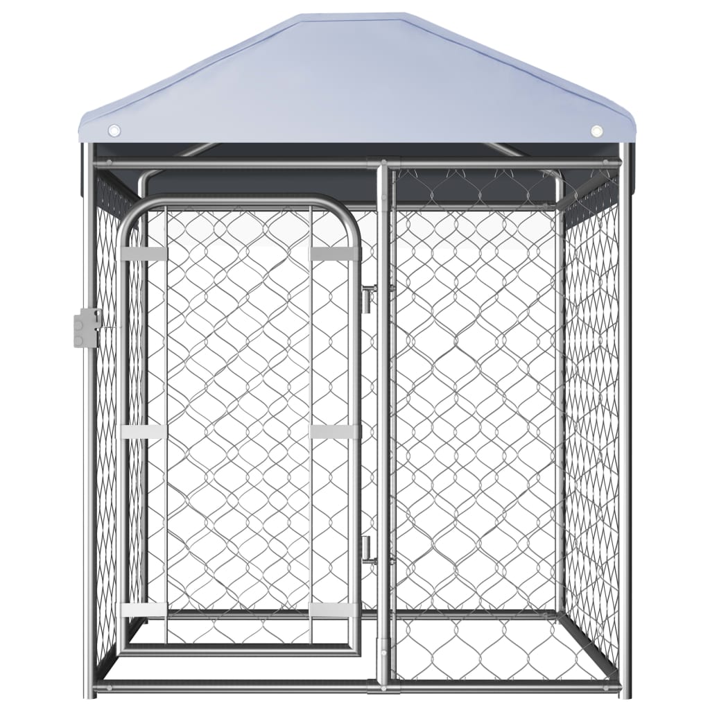 vidaXL Външна клетка за кучета с покрив, 100x100x125 см