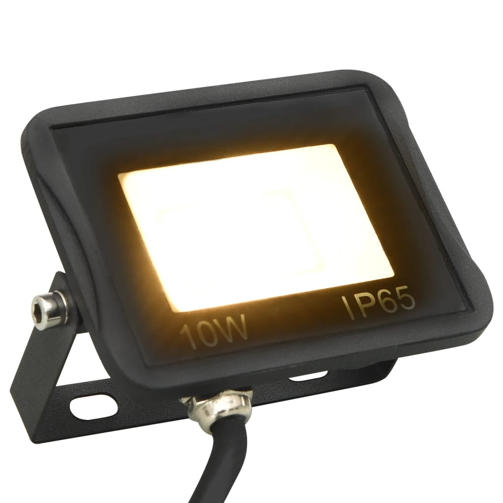 vidaXL LED прожектор, 10 W, топло бяло