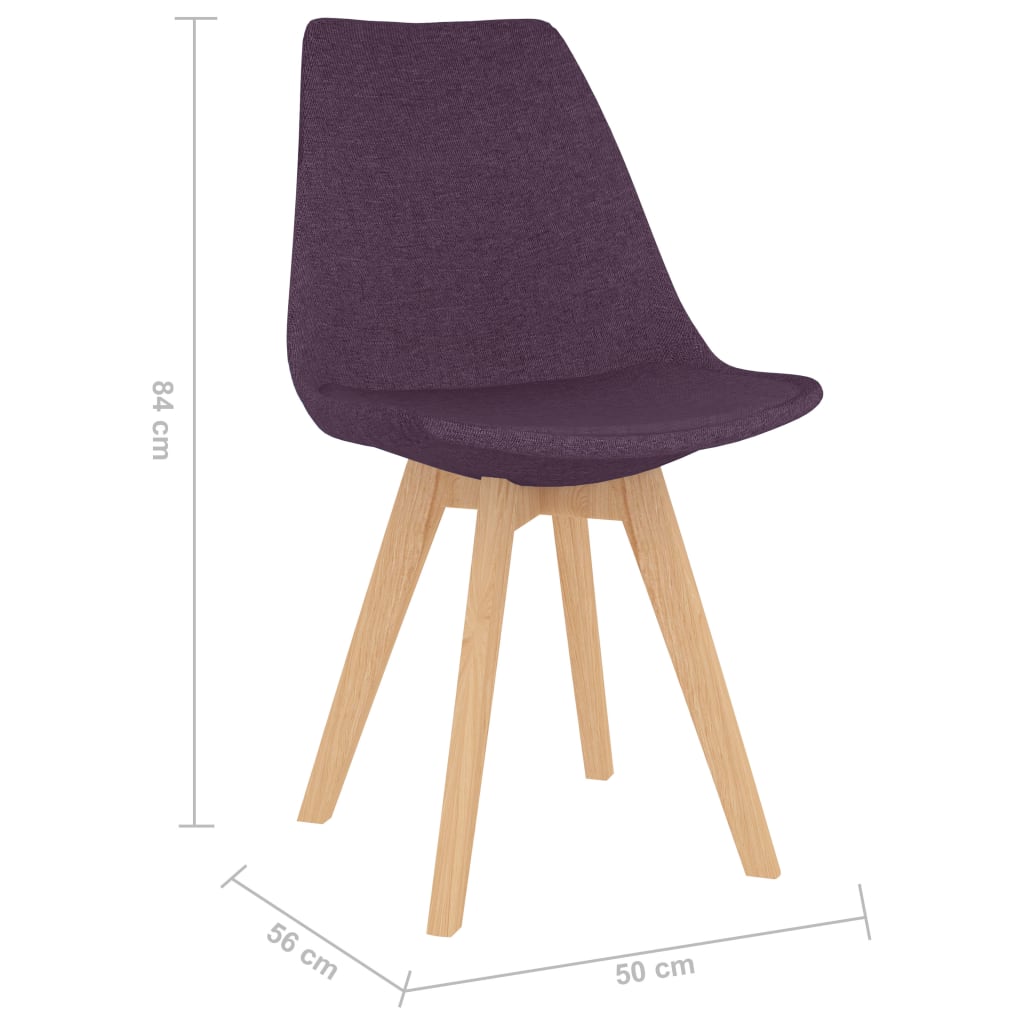vidaXL Трапезни столове, 2 бр, лилави, текстил
