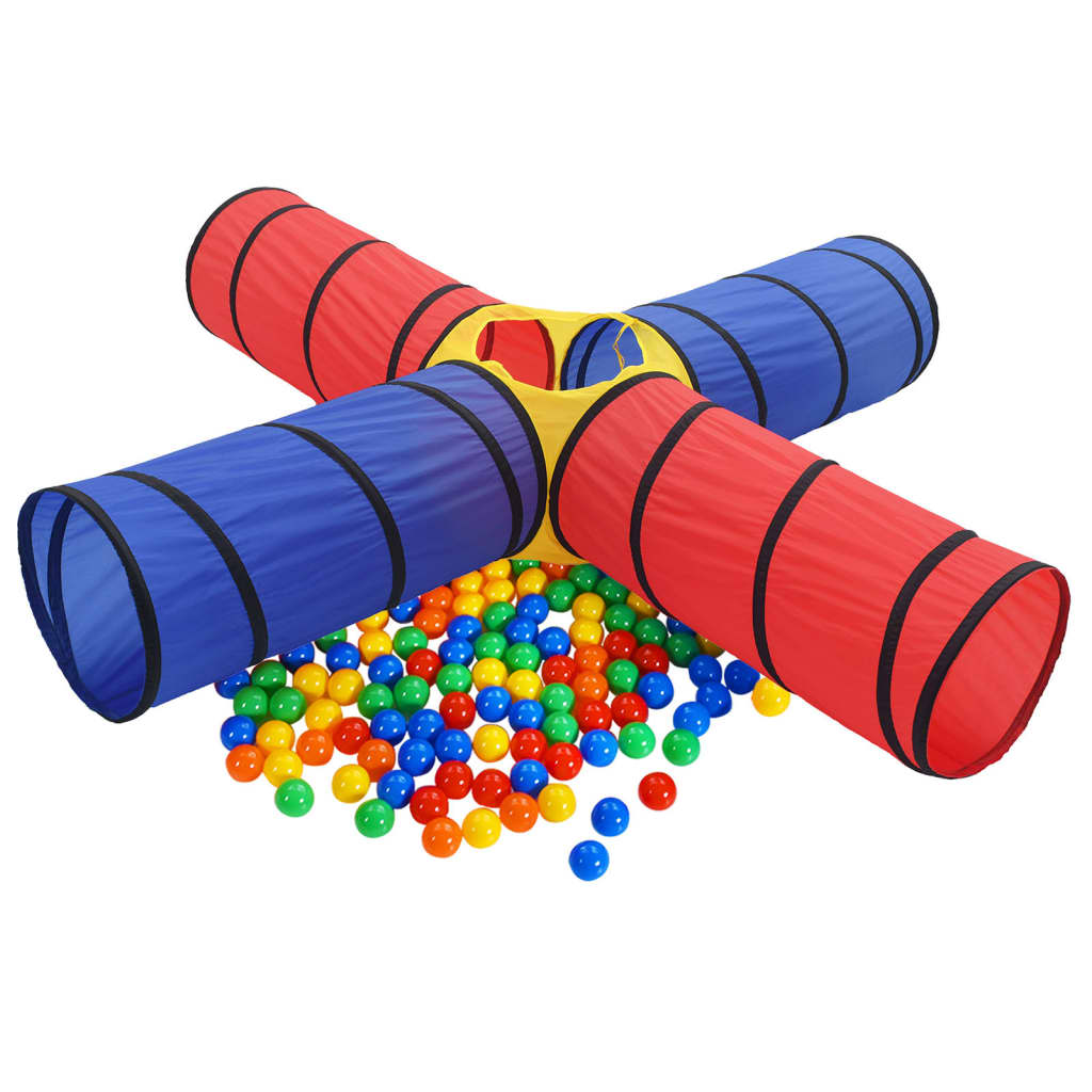 vidaXL Детски тунел за игра с 250 многоцветни топки