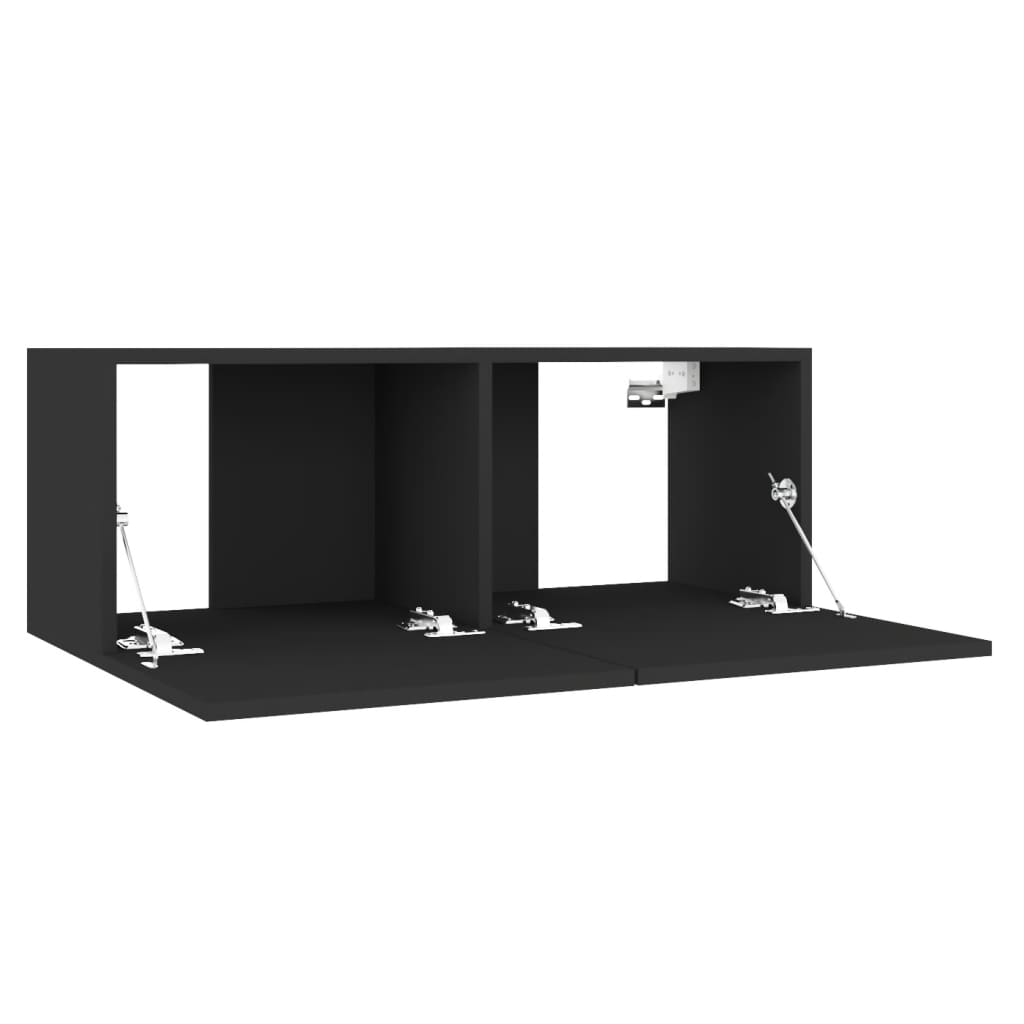 vidaXL ТВ шкаф, черен, 80x30x30 см, ПДЧ