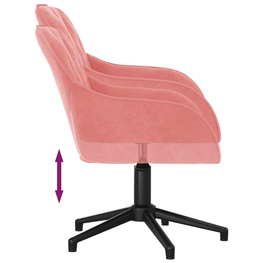 vidaXL Въртящи трапезни столове, 2 бр, розови, кадифе