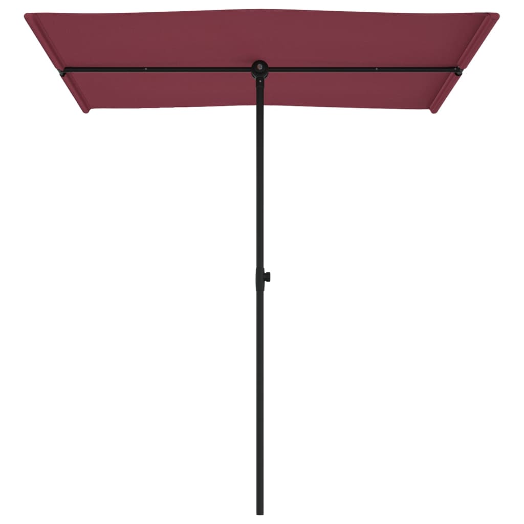 vidaXL Градински чадър с алуминиев прът, 180x110 см, бордо червен