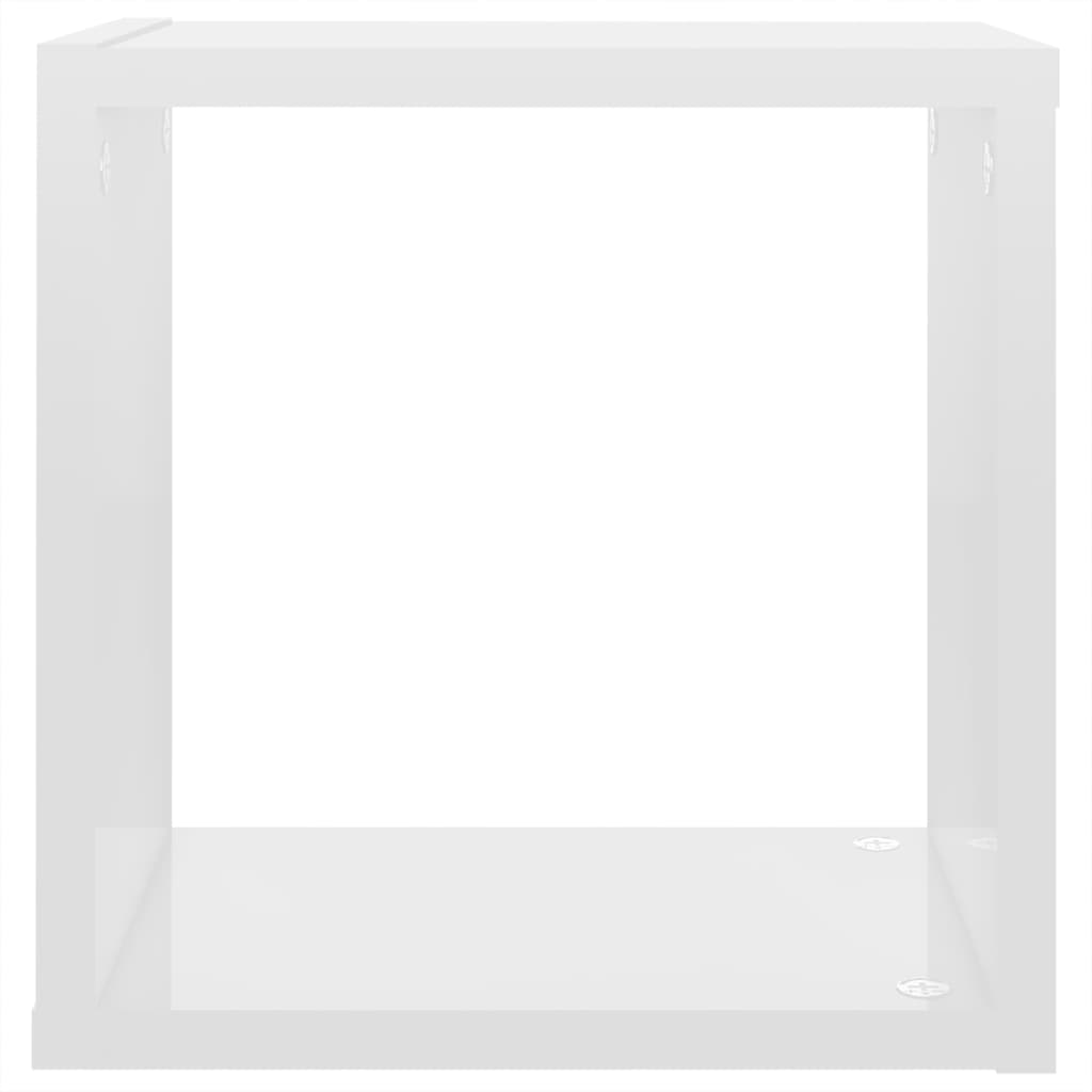 vidaXL Стенни кубични рафтове, 6 бр, бял гланц, 26x15x26 см