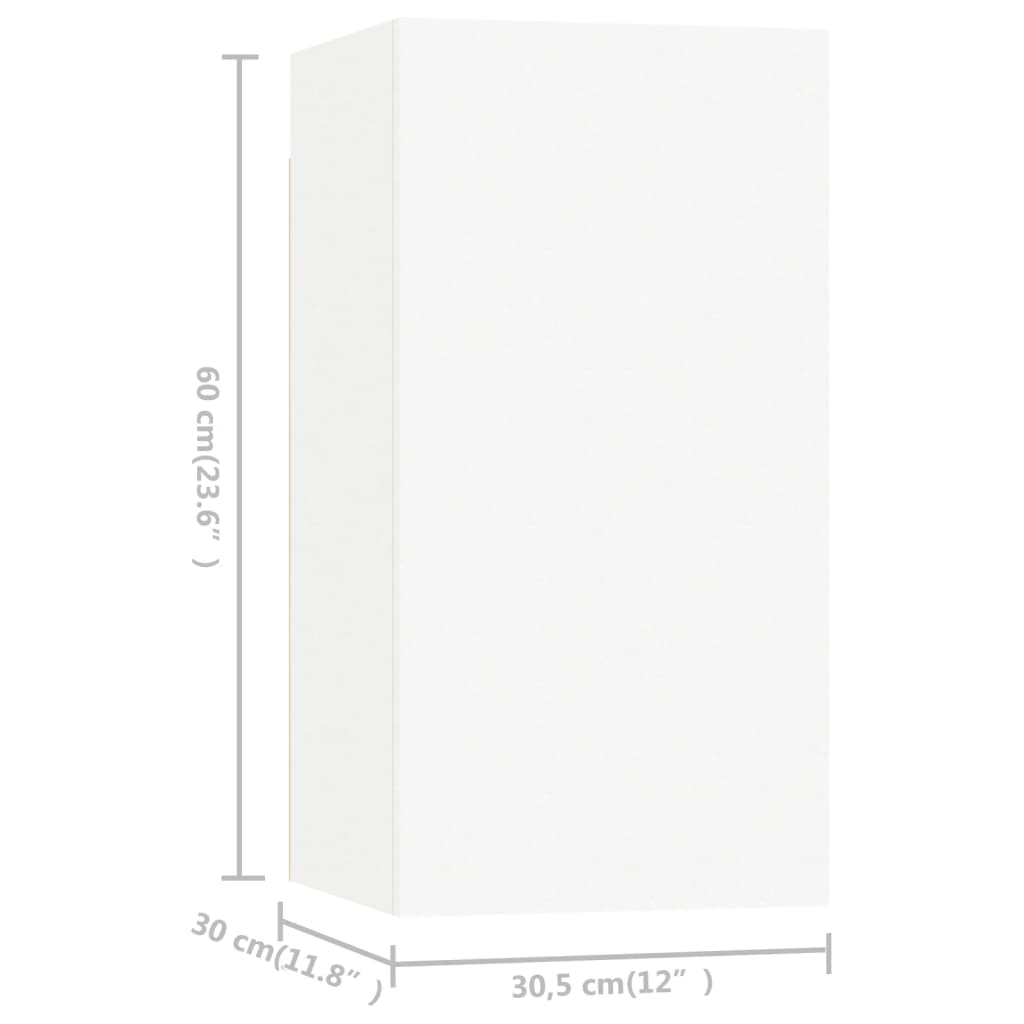 vidaXL ТВ шкафове, 7 бр, бели, 30,5x30x60 см, ПДЧ