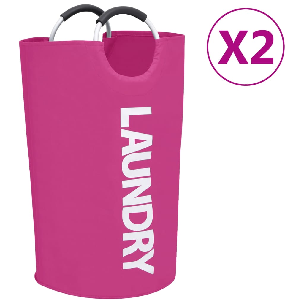 vidaXL Кошове за сортиране на пране, 2 бр, розови