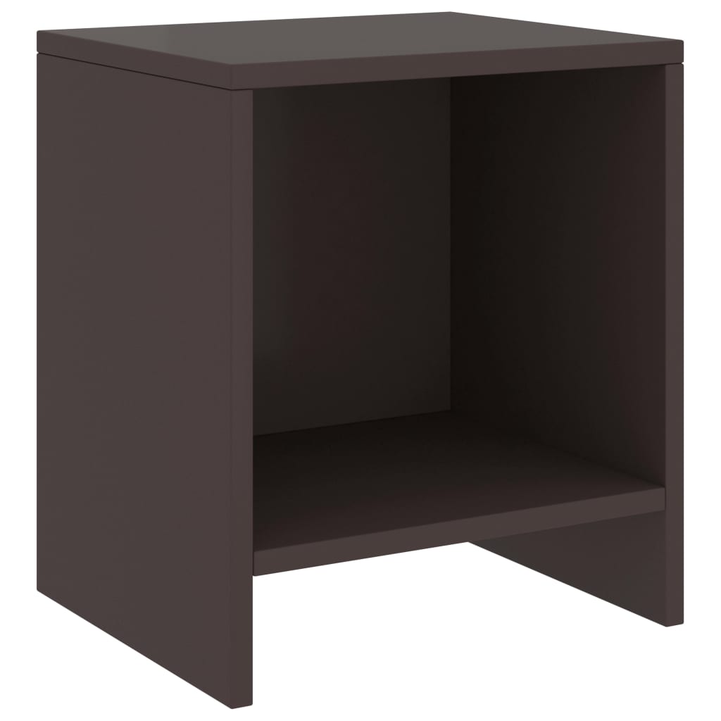 vidaXL Нощно шкафче, тъмнокафяво, 35x30x40 см, бор масив