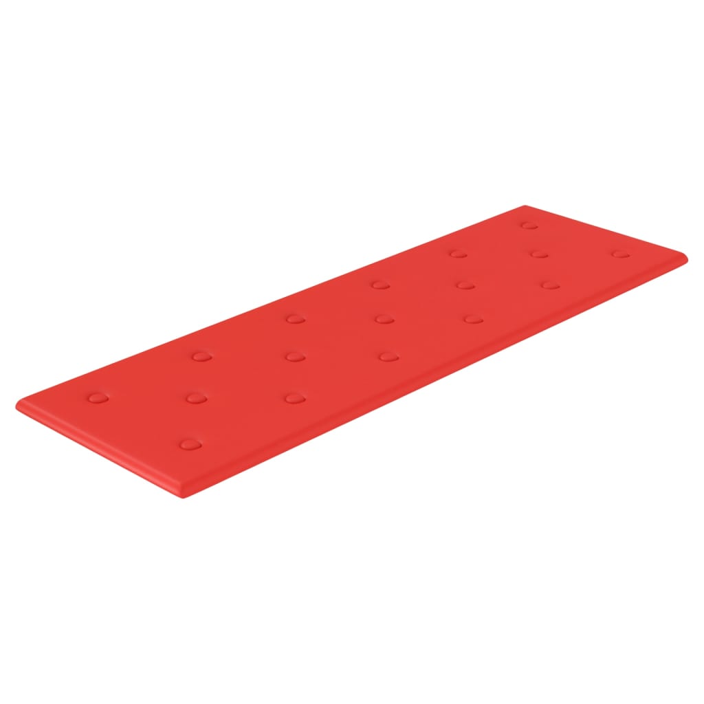 vidaXL Стенни панели 12 бр червени 90x30 см изкуствена кожа 3,24 м²