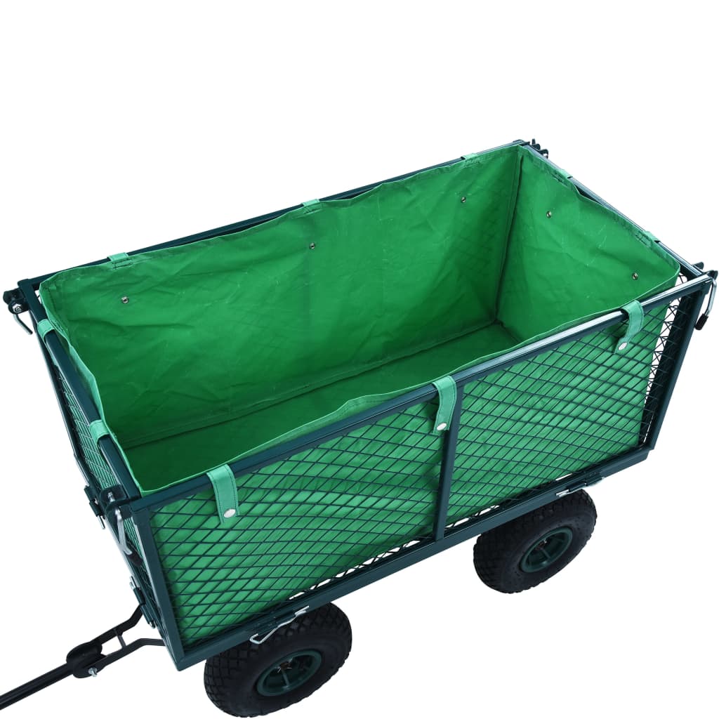 vidaXL Покривало за градинска количка, зелено, текстил