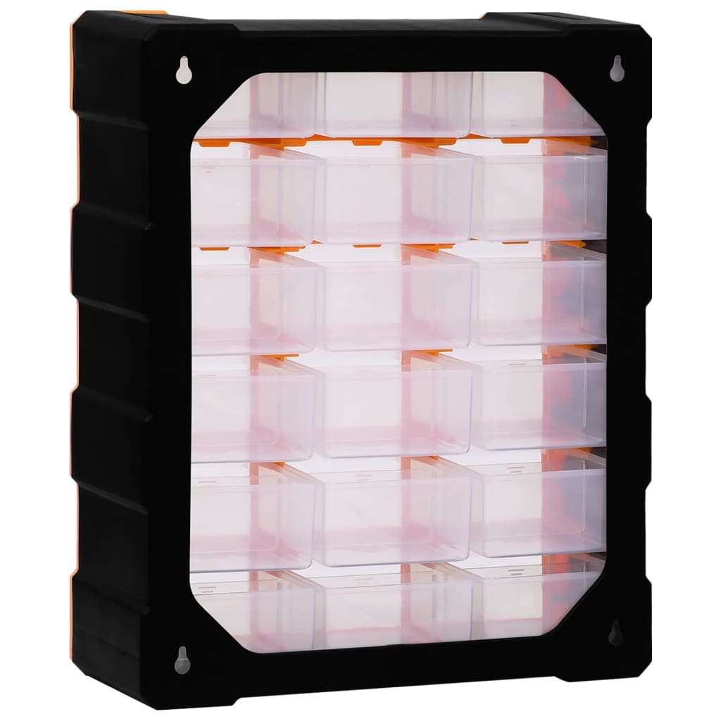 vidaXL Шкаф органайзер с 18 средни чекмеджета, 38x16x47 см