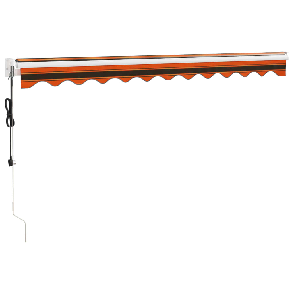 vidaXL Автоматично прибираща се тента, оранжево и кафяво, 3x2,5 м