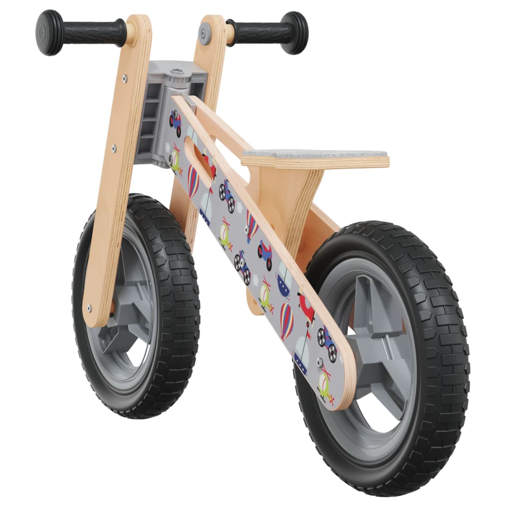 vidaXL Детско колело за баланс, сиво, с принт
