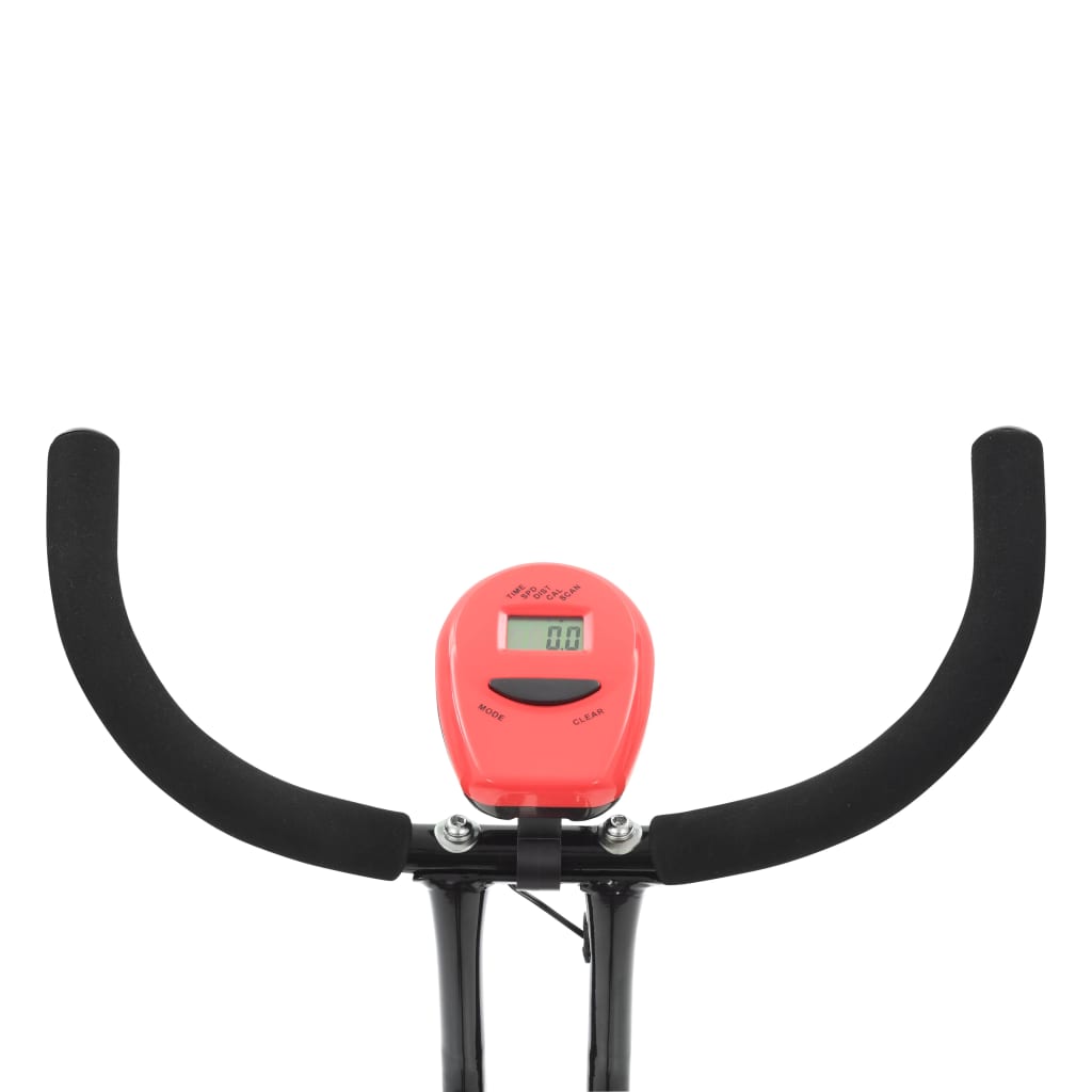 vidaXL Велоергометър X-Bike, ремък за съпротивление, червен