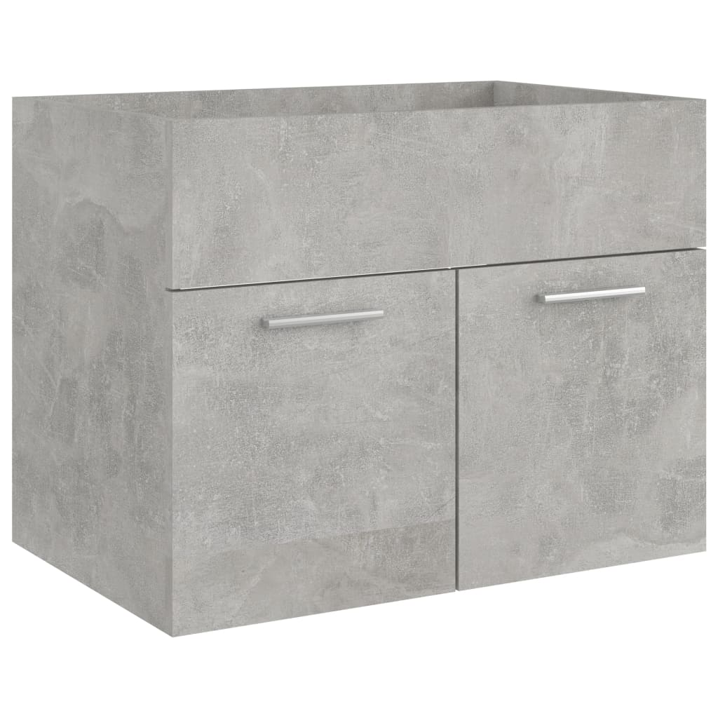 vidaXL Долен шкаф за мивка, бетонно сив, 60x38,5x46 см, ПДЧ
