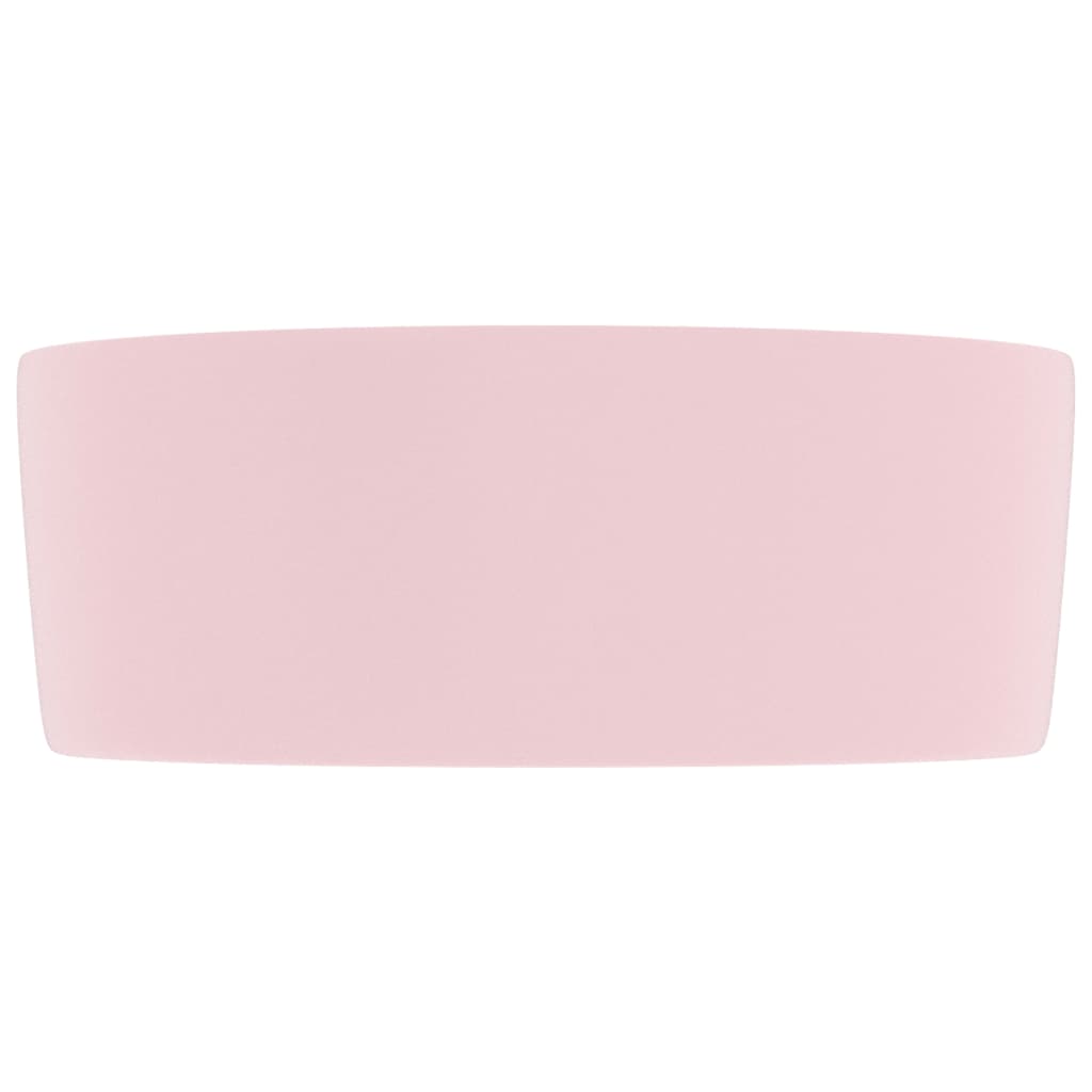 vidaXL Луксозна кръгла мивка, матово розова, 40x15 см, керамика