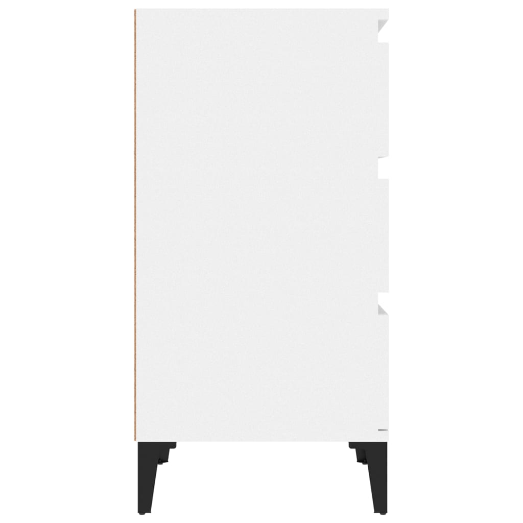 vidaXL Нощно шкафче, бял гланц, 40x35x70 см, инженерно дърво