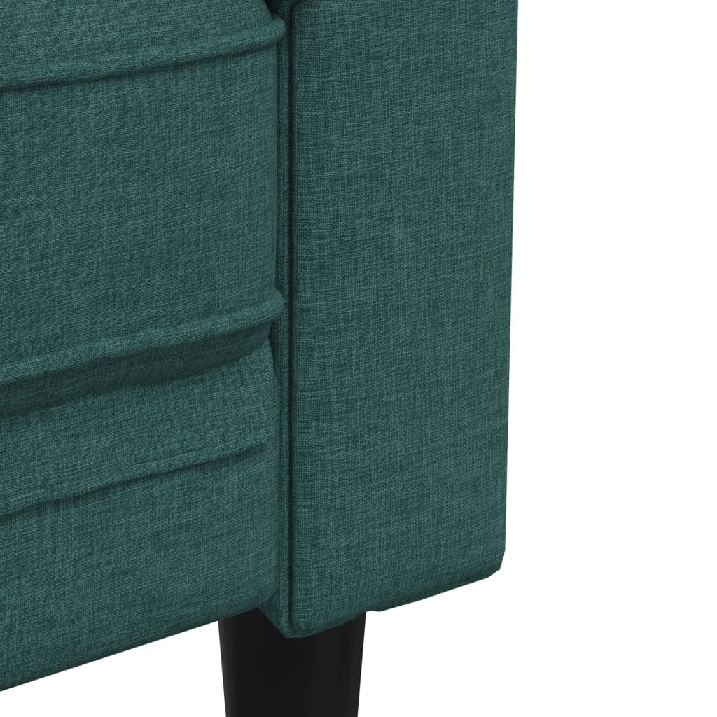 vidaXL Честърфийлд кресло, тъмнозелено, текстил