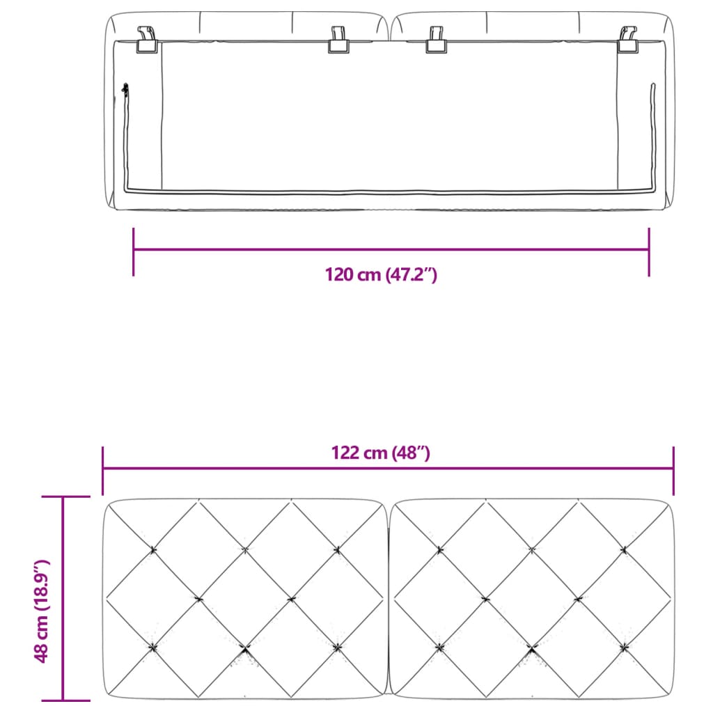 vidaXL Мека табла за легло, светлосива, 120 см, кадифе