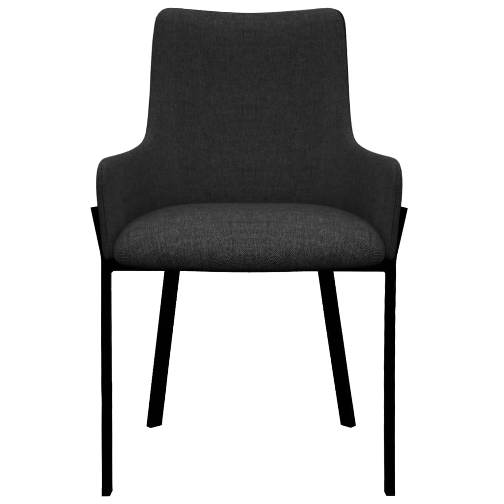 vidaXL Трапезни столове, 2 бр, черни, текстил