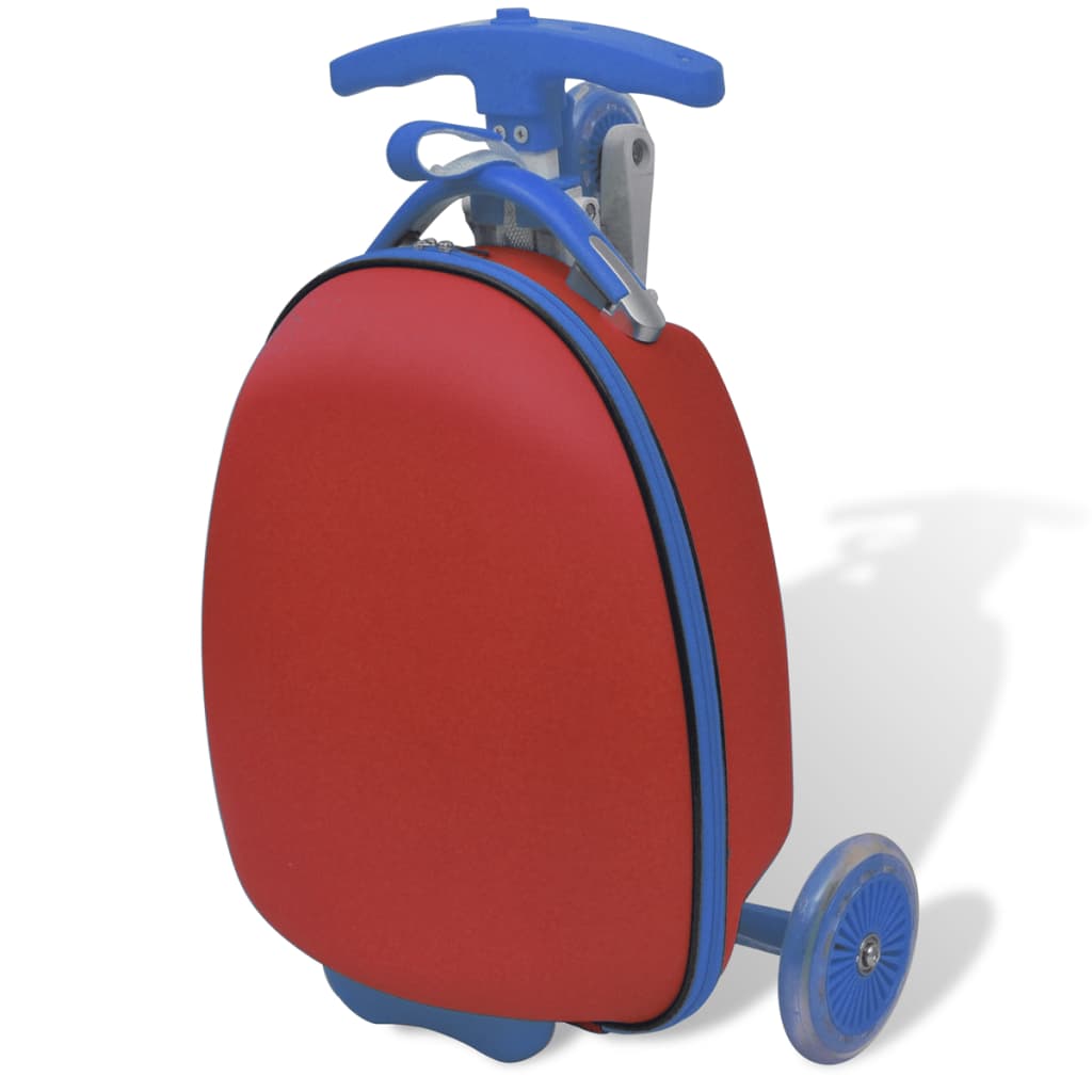 vidaXL Скутер за деца с куфарче за багаж, червен
