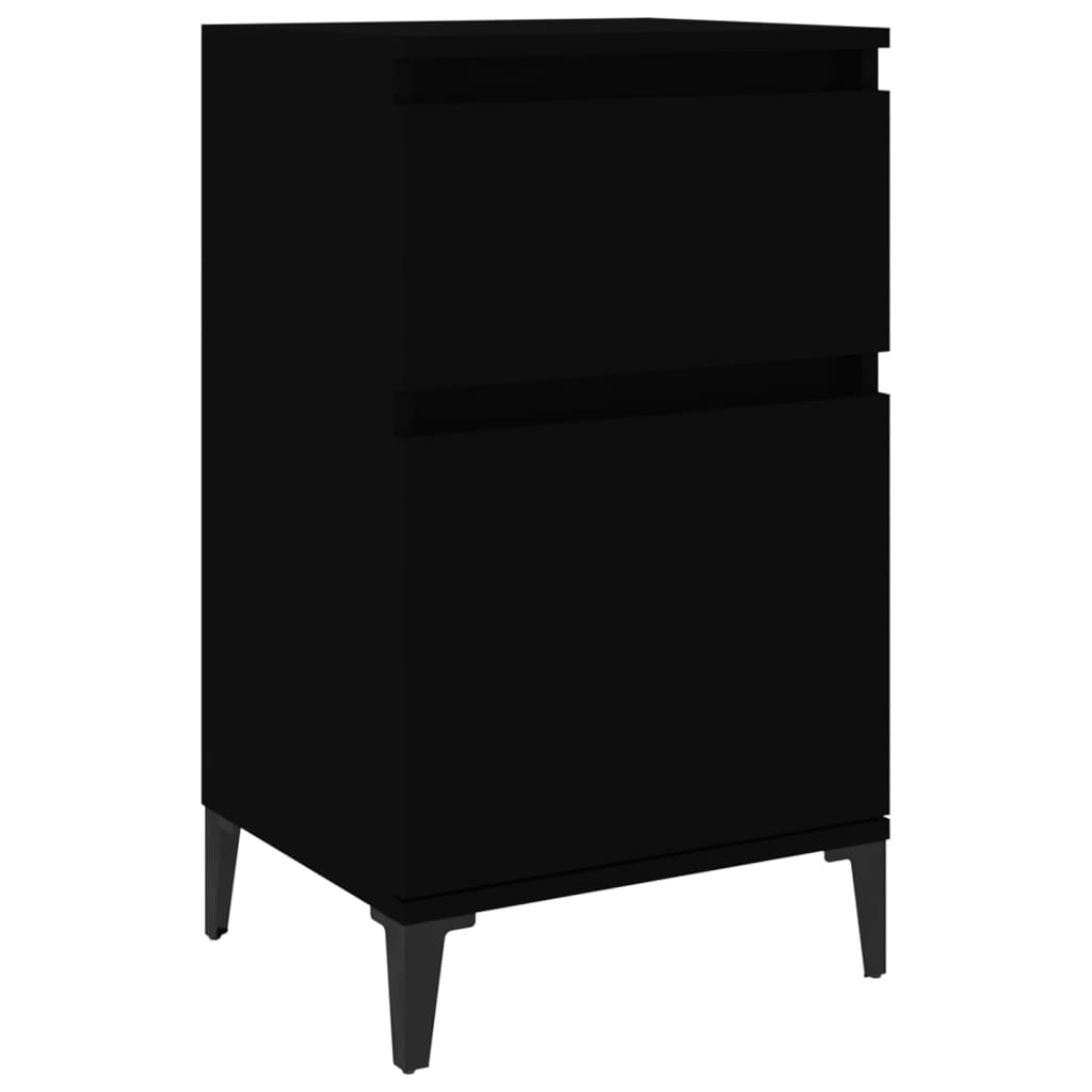 vidaXL Нощно шкафче, черно, 40x35x70 см