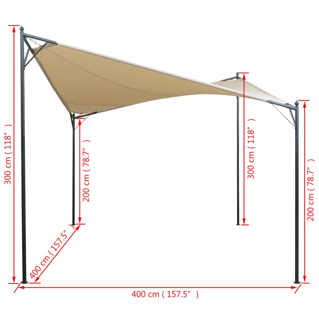 vidaXL Платно сенник за шатра, 4x4 м