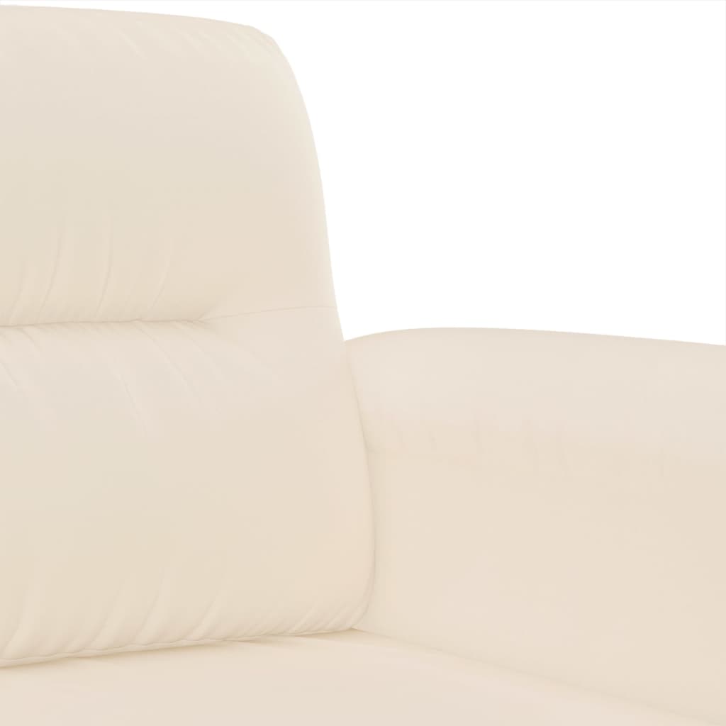 vidaXL 2-местен диван, бежово, 120 см, микрофибърен плат