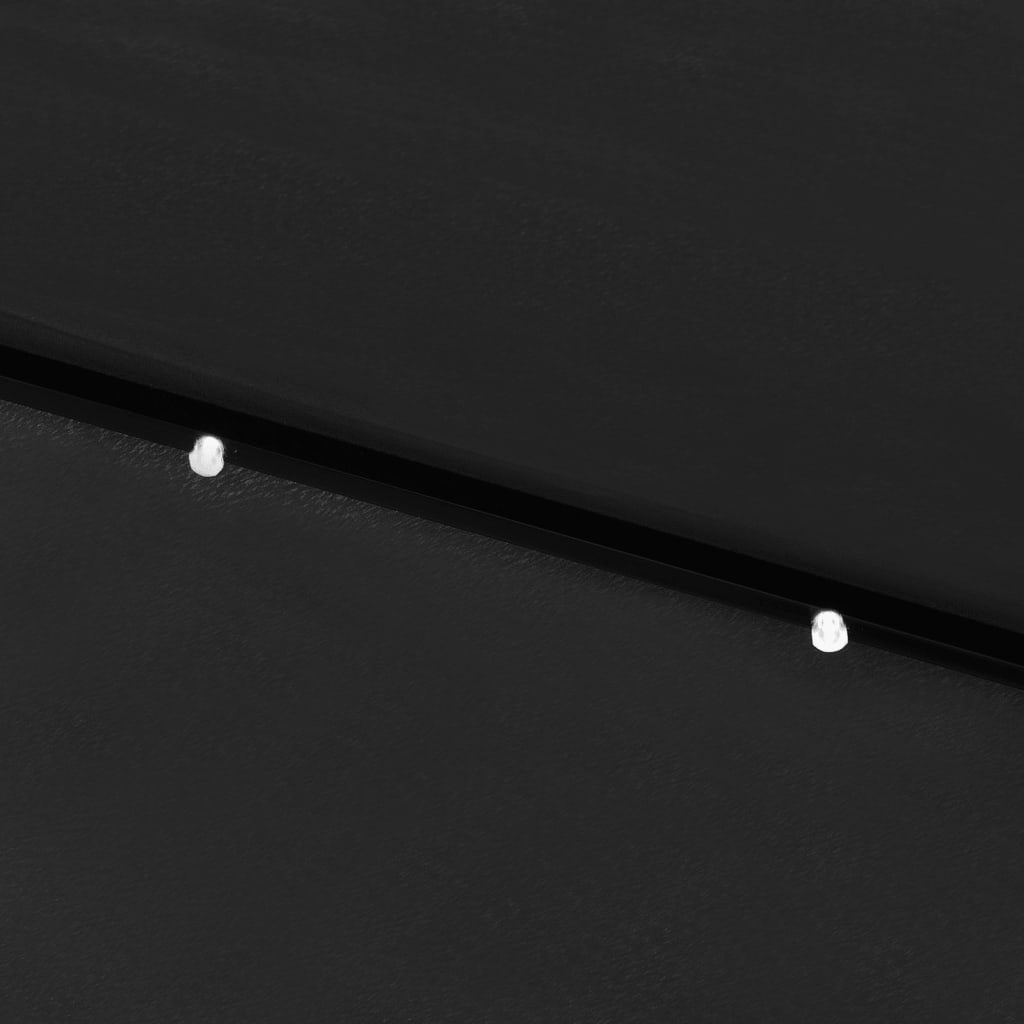 vidaXL Чадър с LED и стоманен прът, черен, 2x3 м