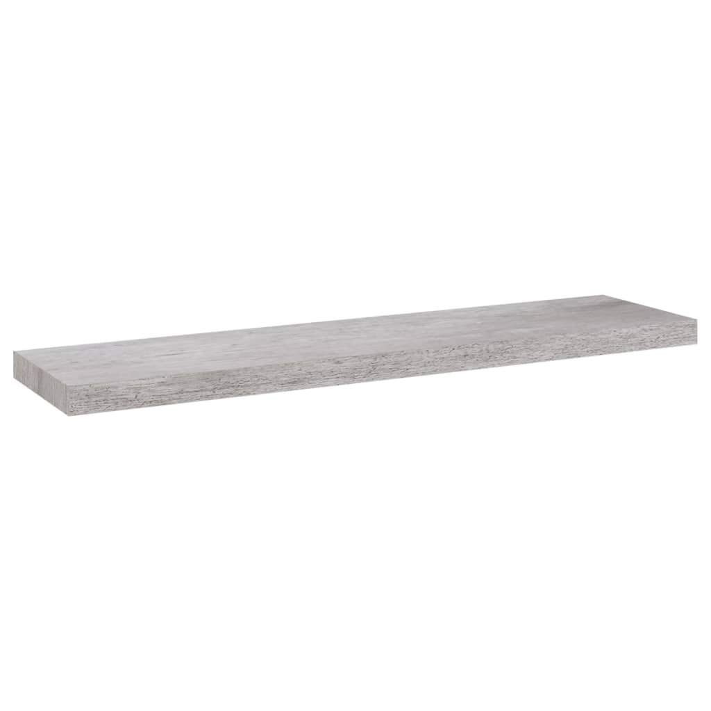 vidaXL Окачен стенен рафт, бетонно сив, 90x23,5x3,8 см, МДФ