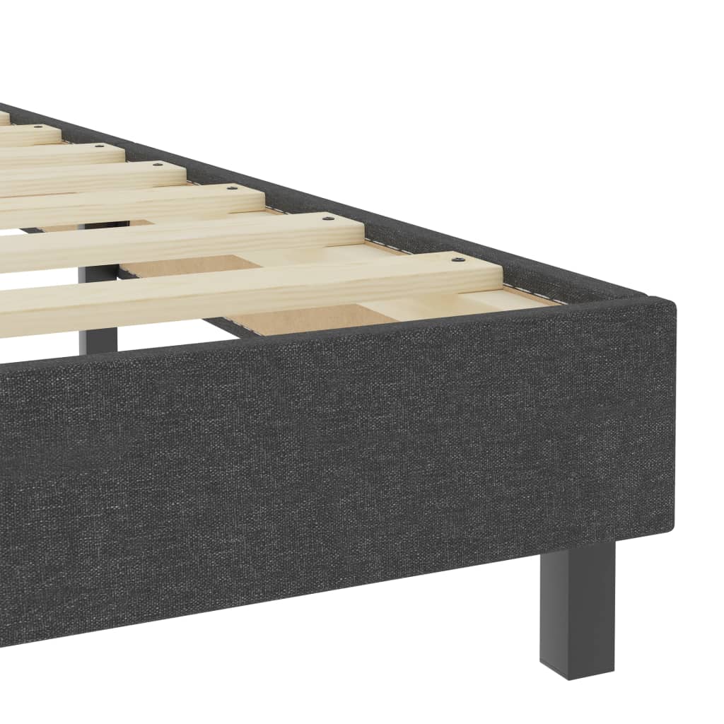 vidaXL Рамка за боккспринг легло, тъмносива, текстил, 90x200 см