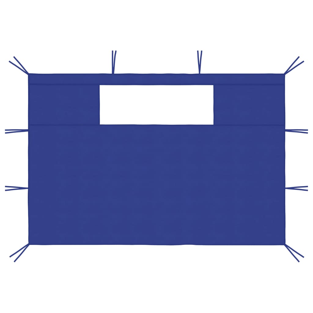vidaXL Стени за шатри с прозорци 2 бр 4,5x2,1 м сини 70 г/м²