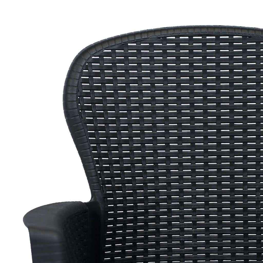 vidaXL Градински столове, 2 бр, с възглавници, антрацит, пластмаса