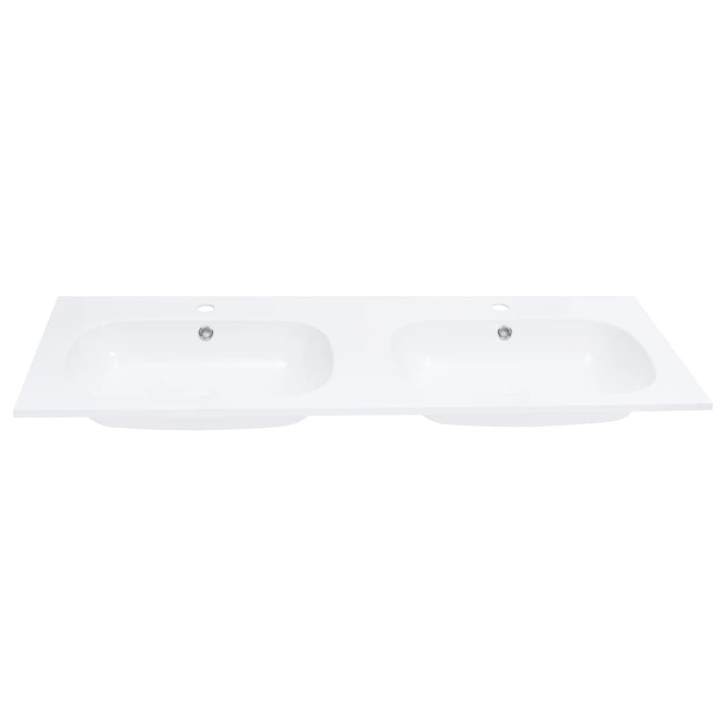 vidaXL Двойна мивка за вграждане, 1205x460x145 мм, SMC, бяла