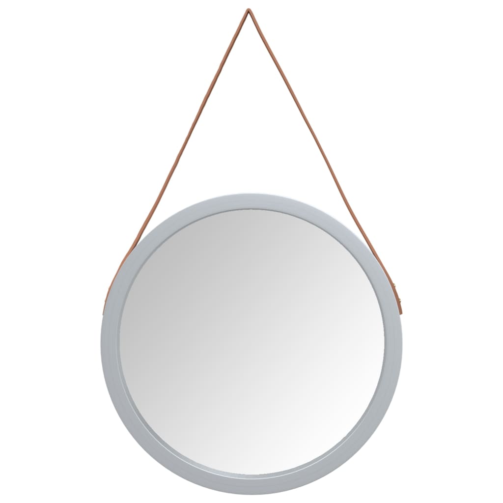 vidaXL Стенно огледало с връв сребро Ø 55 см