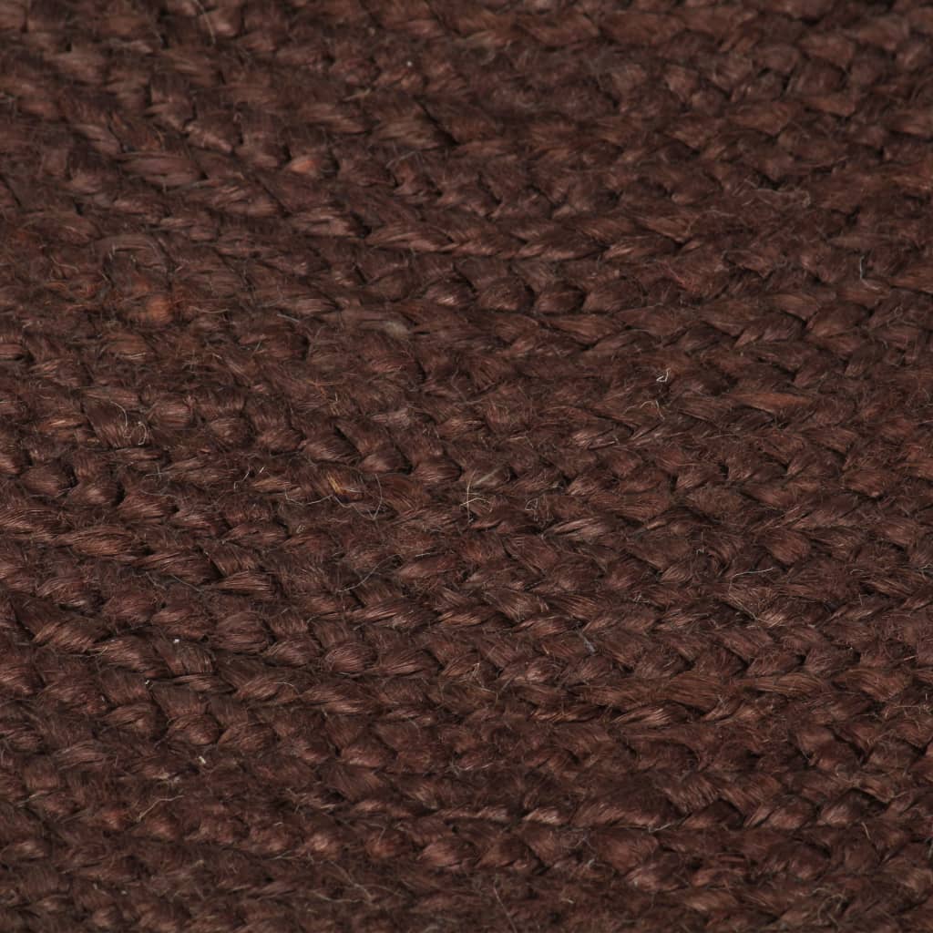 vidaXL Ръчно тъкан килим от юта, кръгъл, 150 см, кафяв
