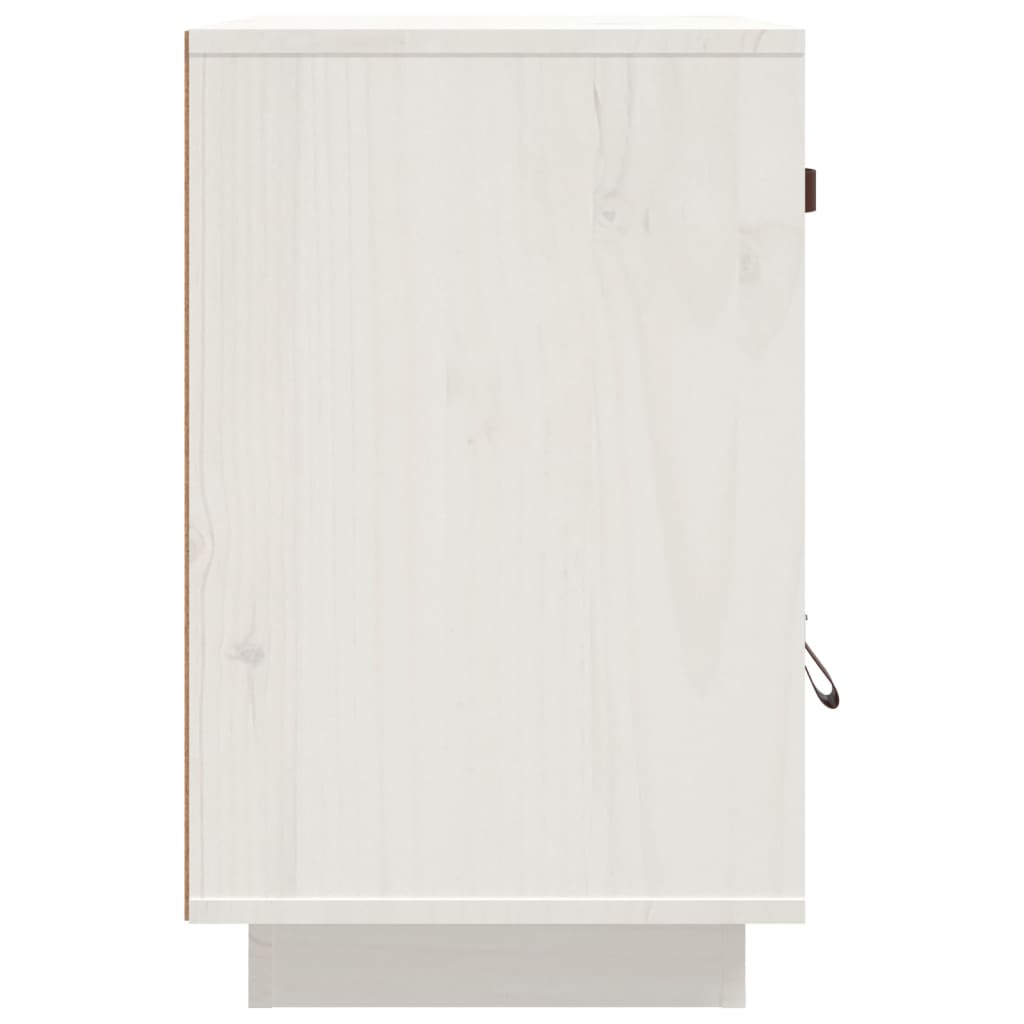 vidaXL Нощни шкафчета, 2 бр, бели, 40x34x55 см, борово дърво масив
