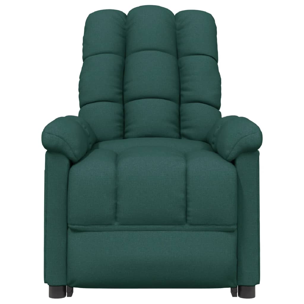 vidaXL Масажен стол, тъмнозелен, текстил