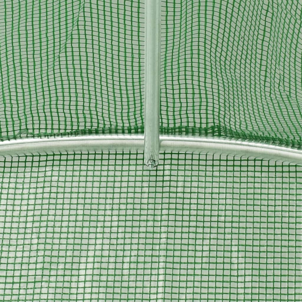vidaXL Оранжерия със стоманена рамка зелена 6 м² 3x2x2 м