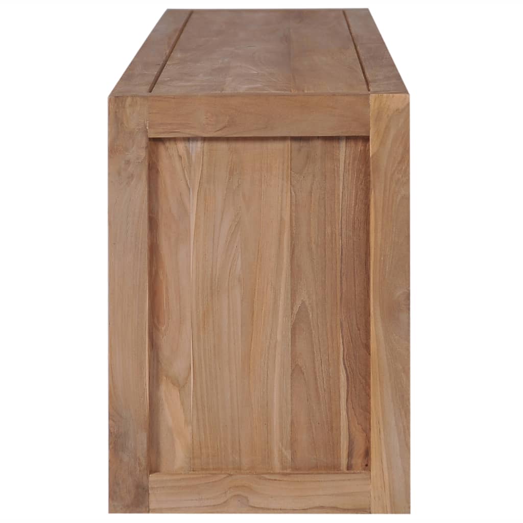 vidaXL ТВ шкаф, тиково дърво масив, натурален финиш, 120x30x40 cм
