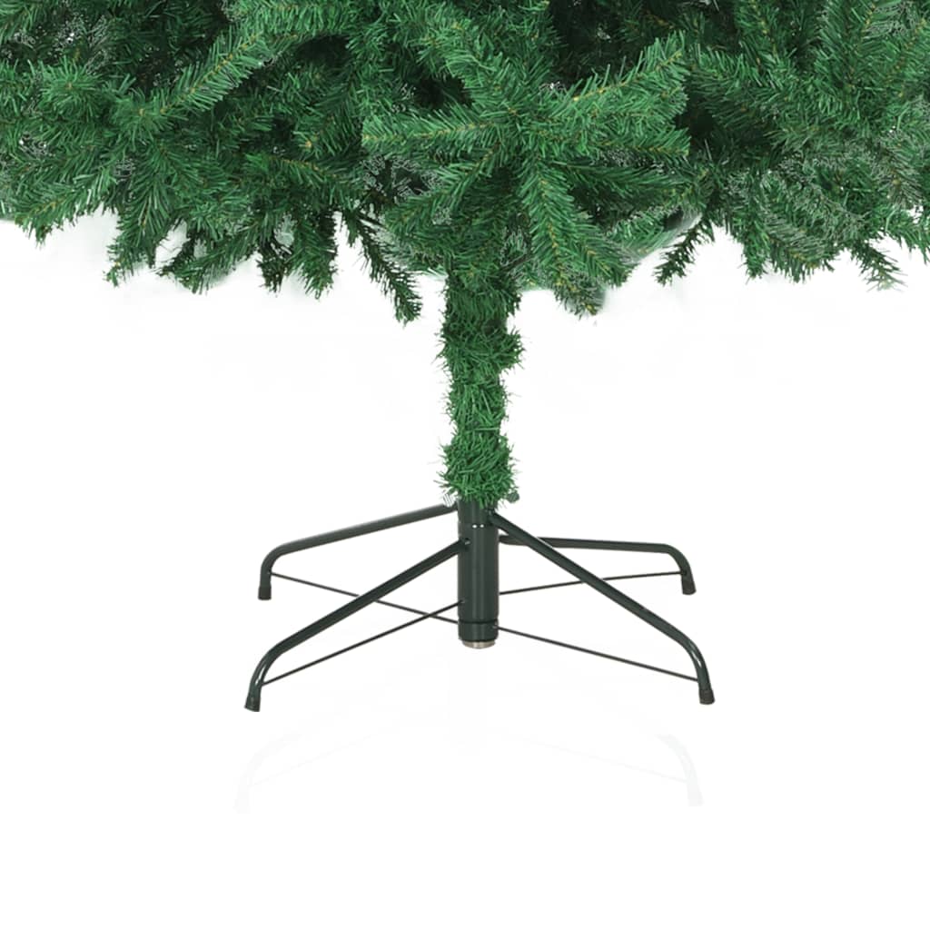 vidaXL Изкуствена предварително осветена коледна елха, 300 см, зелена