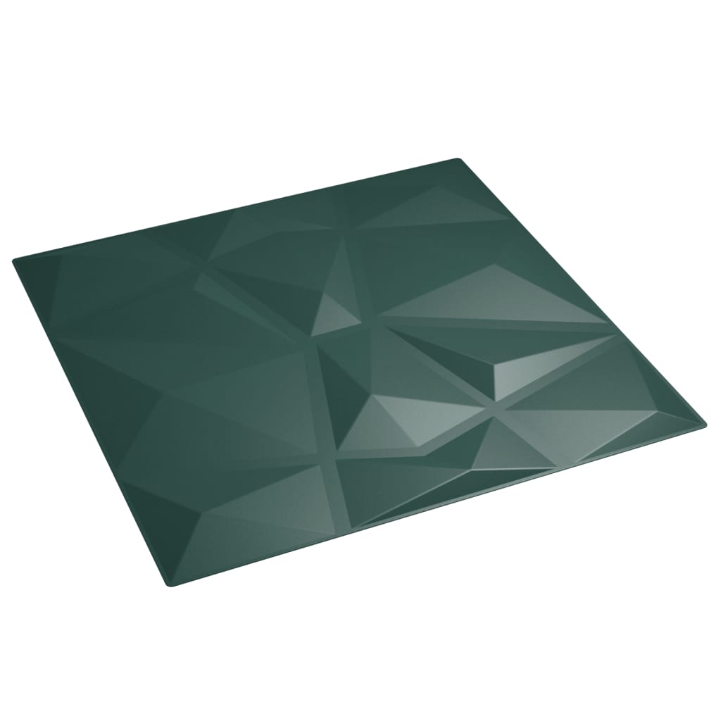 vidaXL Стенни панели 24 бр зелени 50x50 см XPS 6 м² диамант
