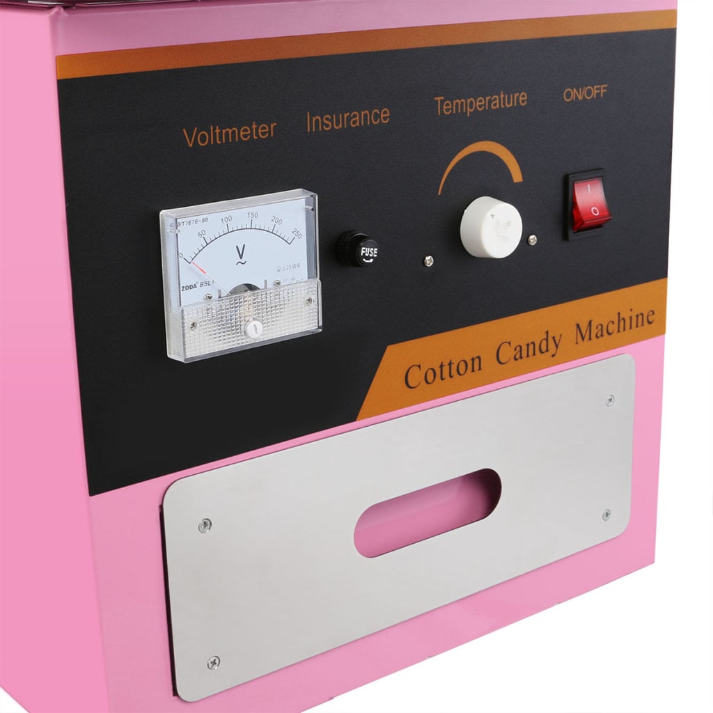 Професионална метална машина за захарен памук, 1 kW, розова