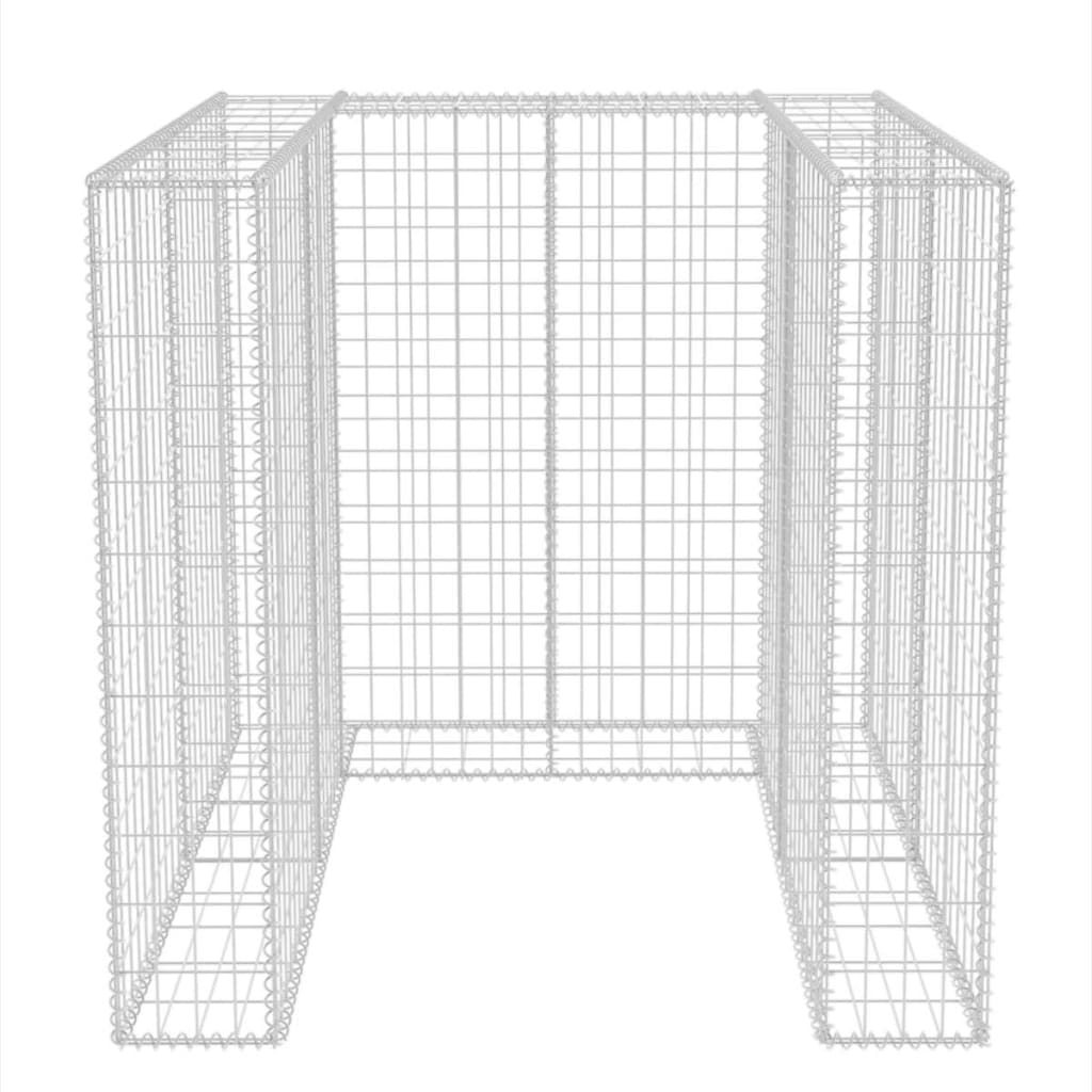 vidaXL Габион ограда за подвижна кофа за смет, стомана, 110x100x120 cм