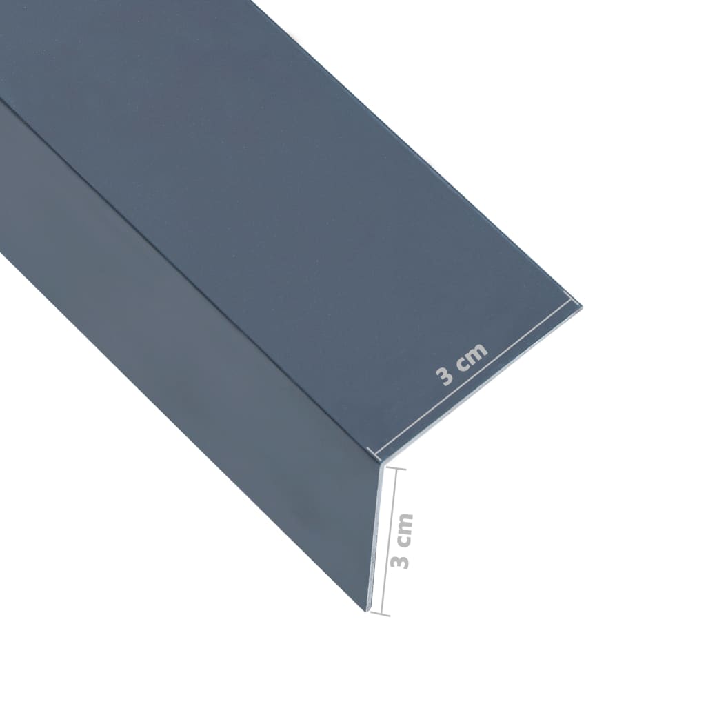 vidaXL Г-образни профили 90° 5 бр алуминий антрацит 170 см 30x30 мм