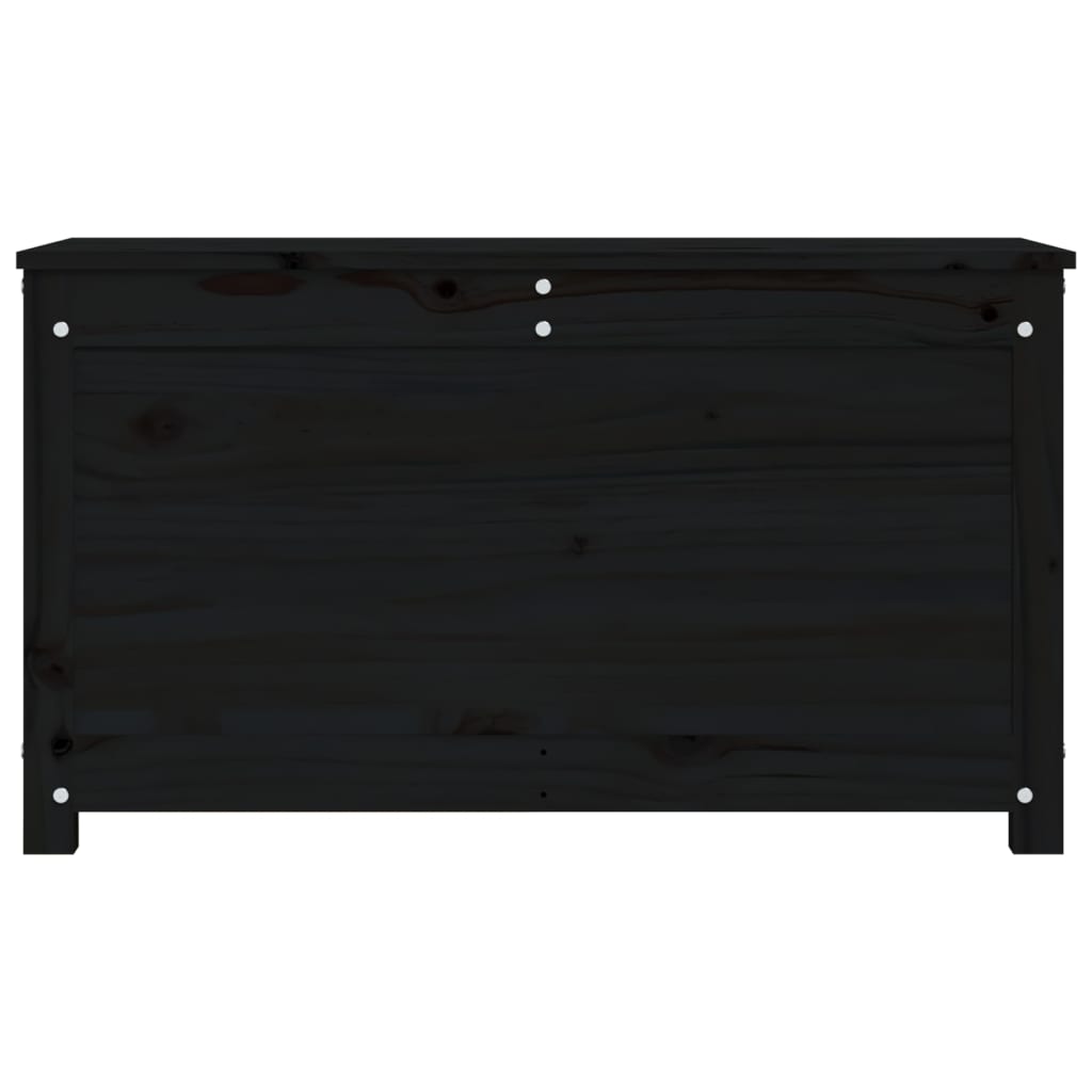vidaXL Кутия за съхранение, черен, 80x40x45,5 см, борово дърво масив